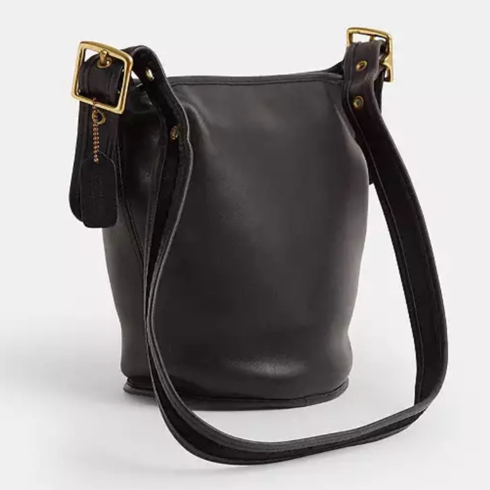 Coach 1993 Helen Berg's Legacy Bucket Bag - Black Glove-tanned leather & brass